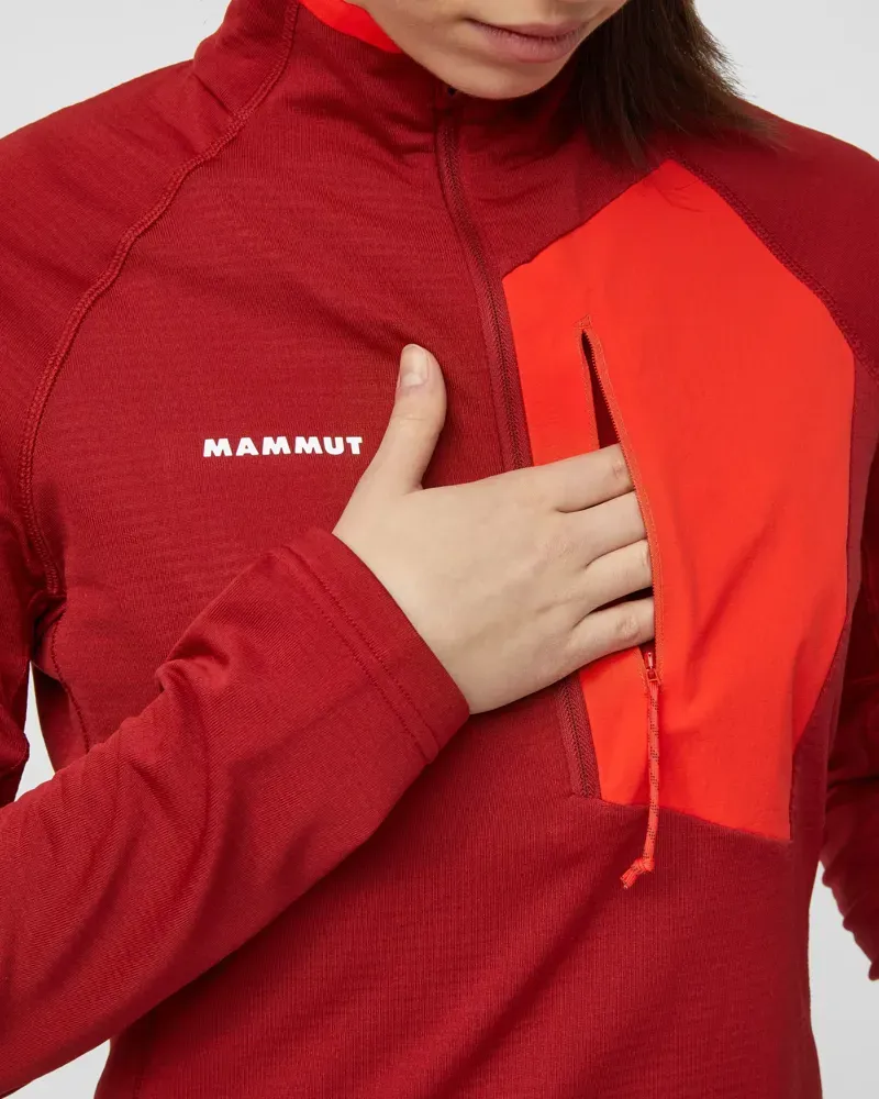 Mammut Women's Aenergy Light ML Half Zip Pull in Dark Mammut Red-Mammut Red-6