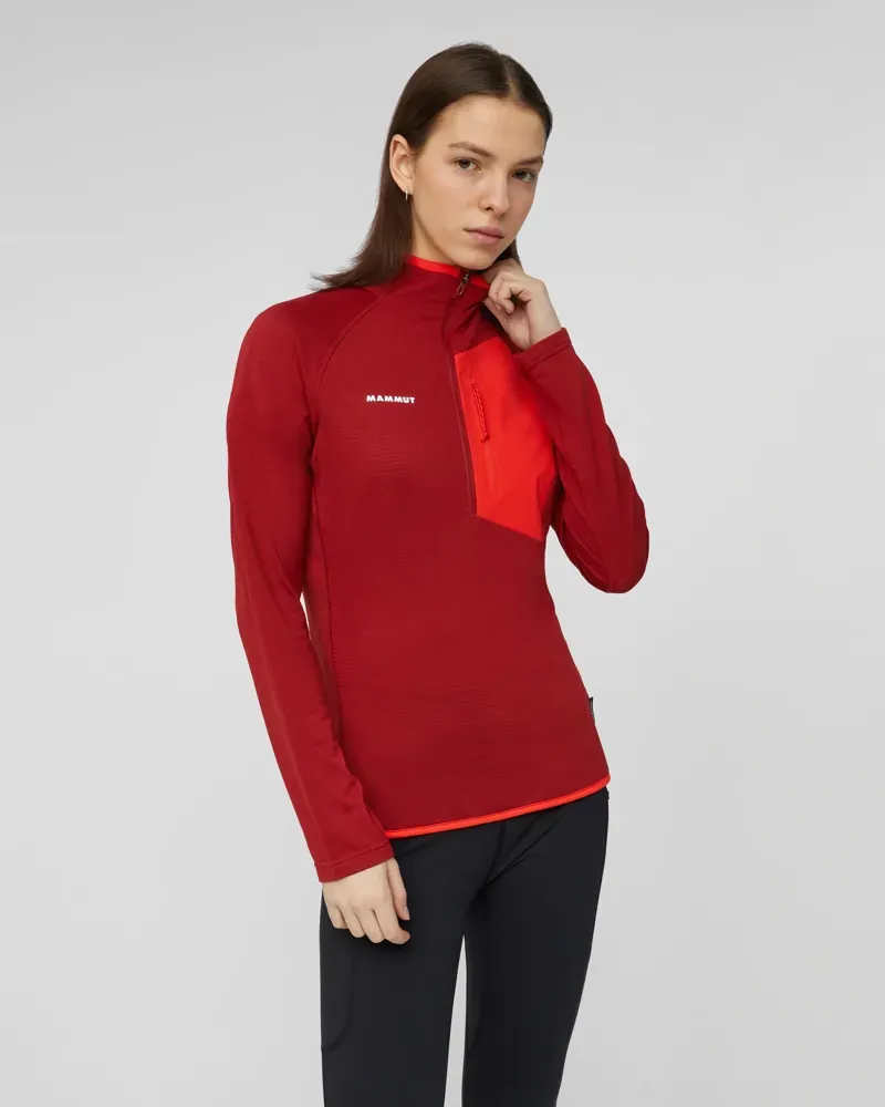 Mammut Women's Aenergy Light ML Half Zip Pull in Dark Mammut Red-Mammut Red-1