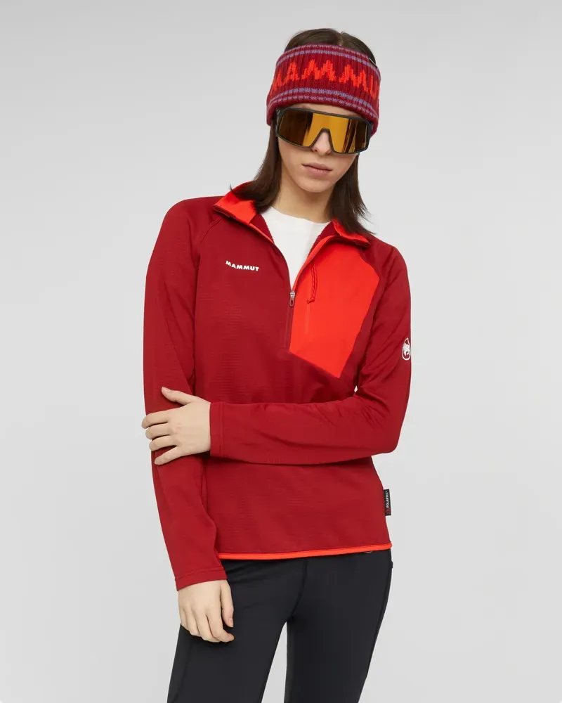 Mammut Women's Aenergy Light ML Half Zip Pull in Dark Mammut Red-Mammut Red-4