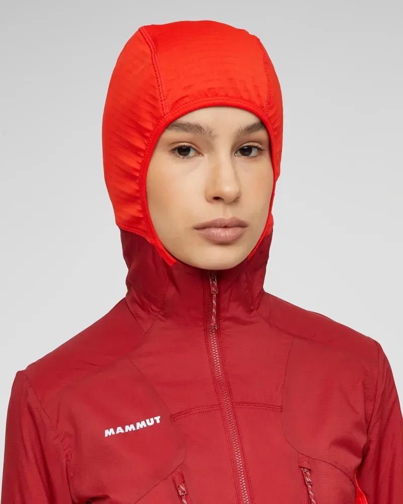 Mammut Women's Aenergy ML Hybrid Hooded Jacket in Dark Mammut Red-Mammut Red-6