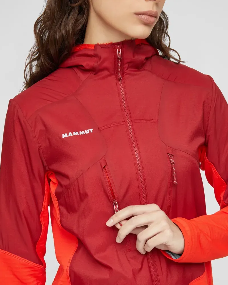 Mammut Women's Aenergy ML Hybrid Hooded Jacket in Dark Mammut Red-Mammut Red-5