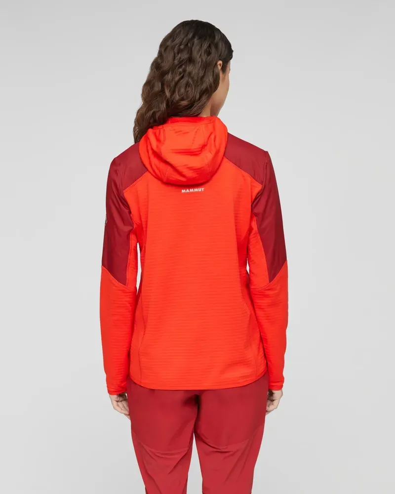 Mammut Women's Aenergy ML Hybrid Hooded Jacket in Dark Mammut Red-Mammut Red-3
