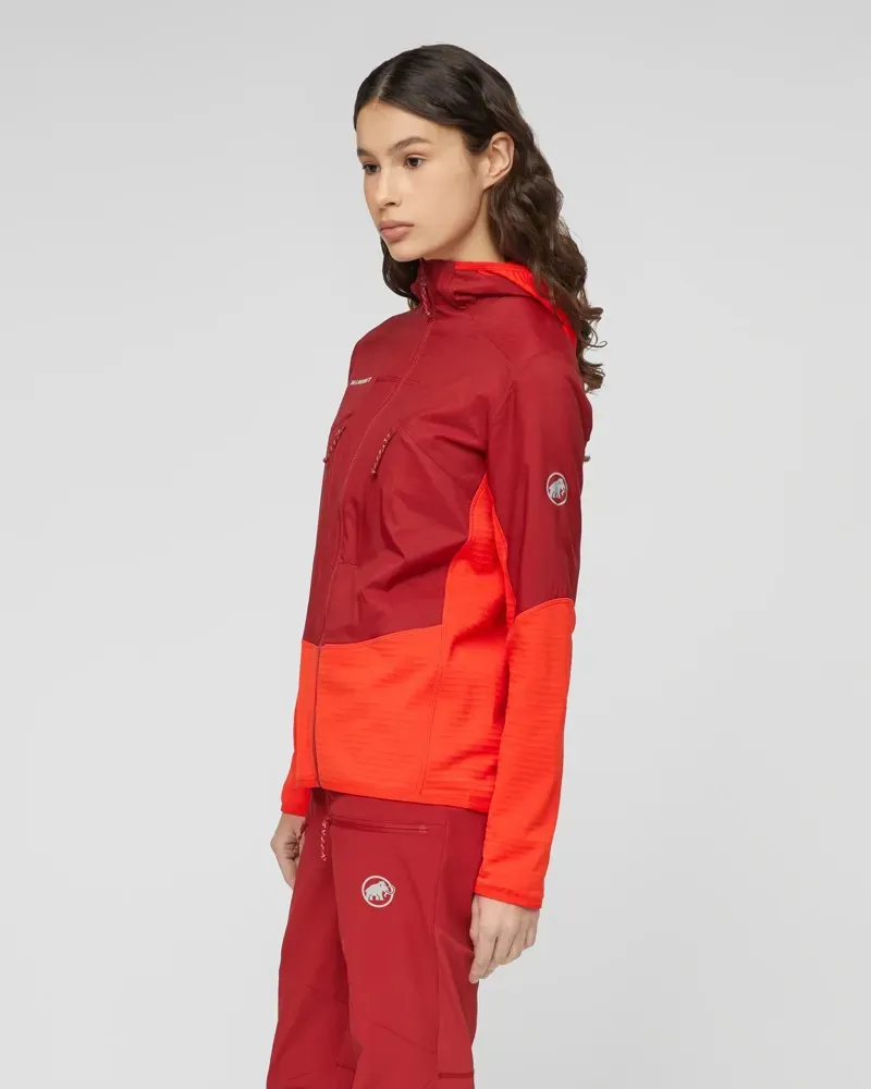 Mammut Women's Aenergy ML Hybrid Hooded Jacket in Dark Mammut Red-Mammut Red-2