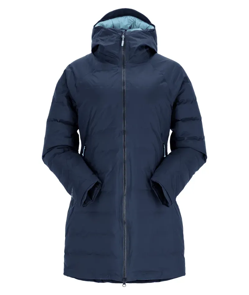Rab Valiance Waterproof Women's Down Parka in Deep Ink