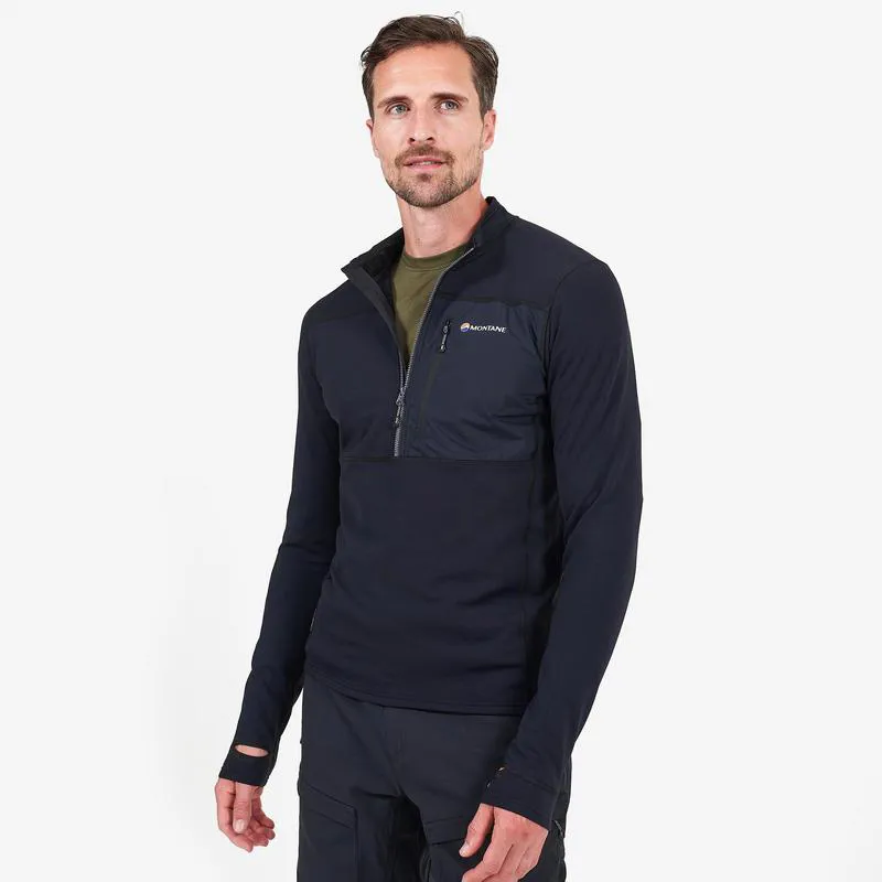 Montane Alpine Raid Mens Pull-On Fleece in Black-5