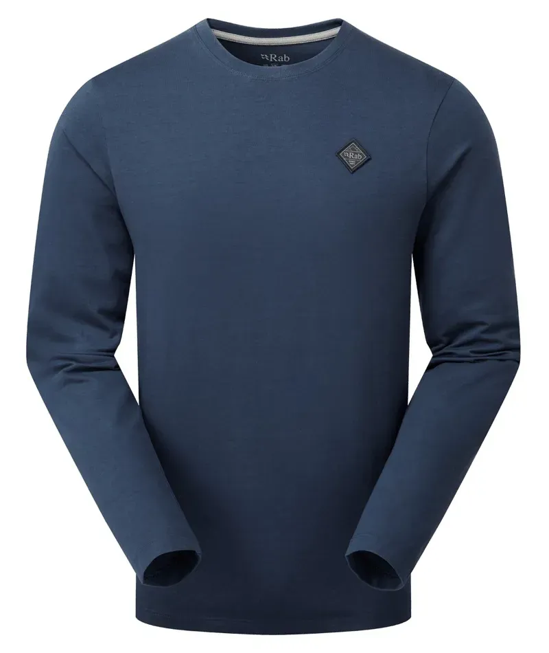 Rab Basecamp Logo Badge Long Sleeve T-Shirt in Tempest Blue