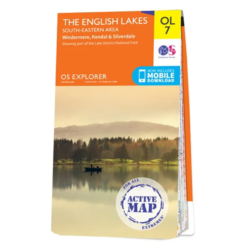 OL 7 OS Explorer Laminated South Eastern Windermere Kendal Silverdale