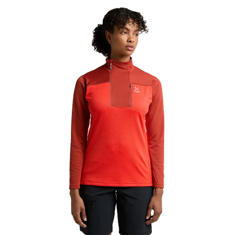 Haglofs ROC Flash Mid Halfzip Women in Corrosion/Poppy red-3