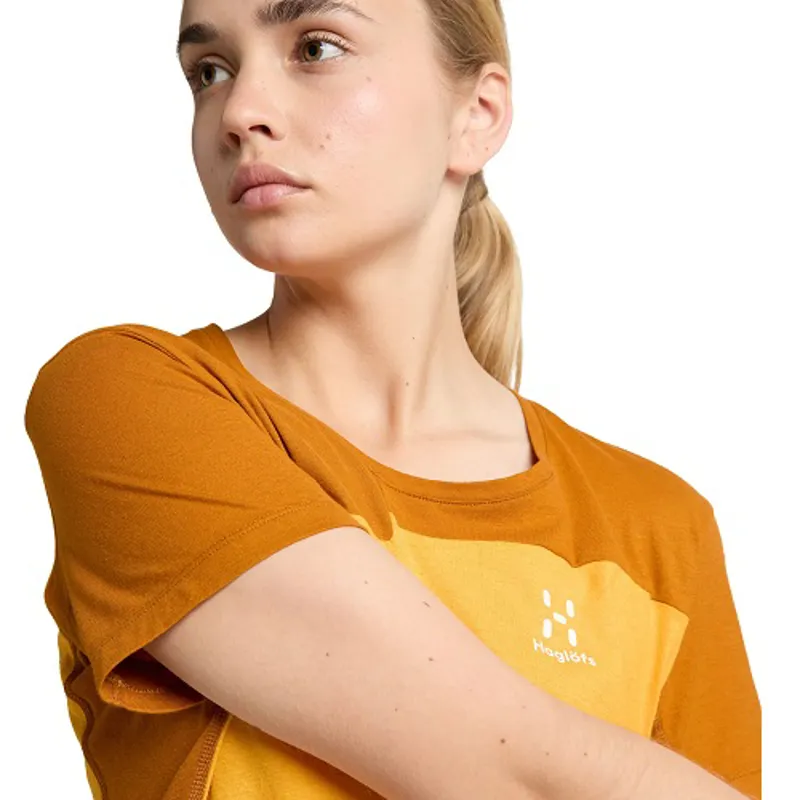 Haglofs ROC Grip Tee Women in Sunny Yellow/Golden Brown-1