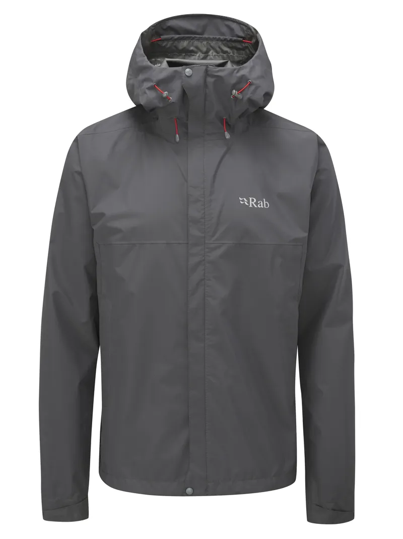 Rab Downpour Eco Mens Waterproof Jacket in Graphene 