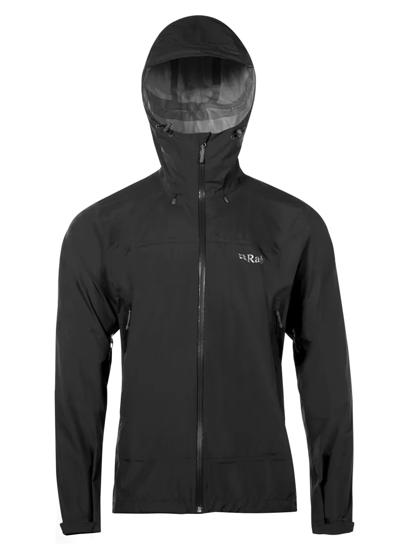 Rab Downpour Plus Mens Waterproof Jacket in Black