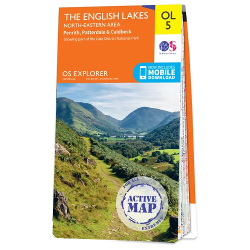 OL 5 OS Explorer Laminated North East Penrith Patterdale and Caldbeck
