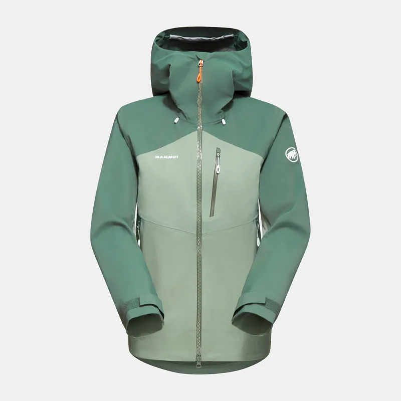 Mammut Alto Guide HS Womens Hooded Jacket in Jade-Dark Jade