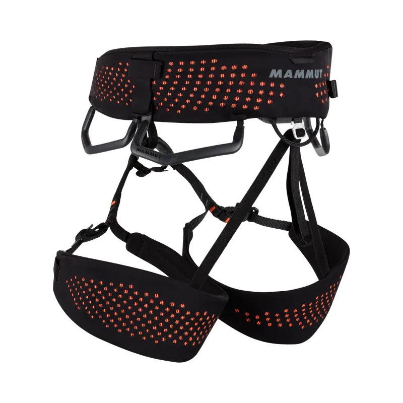 Mammut Comfort Fast Adjust Mens Harness in Black-Safety Orange-1