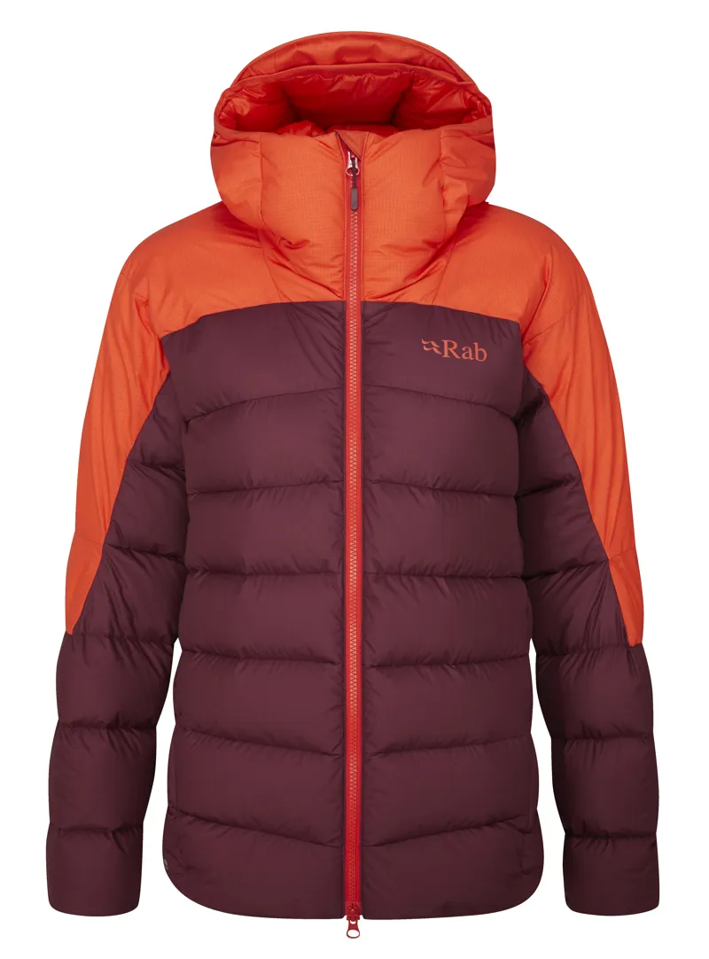 Rab Infinity Alpine Womens Jacket in Red Grapefruit/Deep Heather