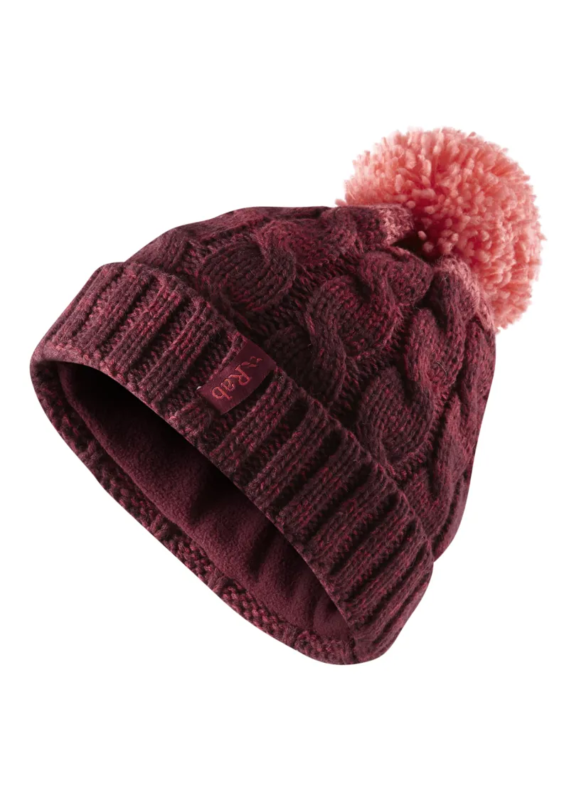 Rab Braid Womens Beanie in Maple/Roccoco/Coral