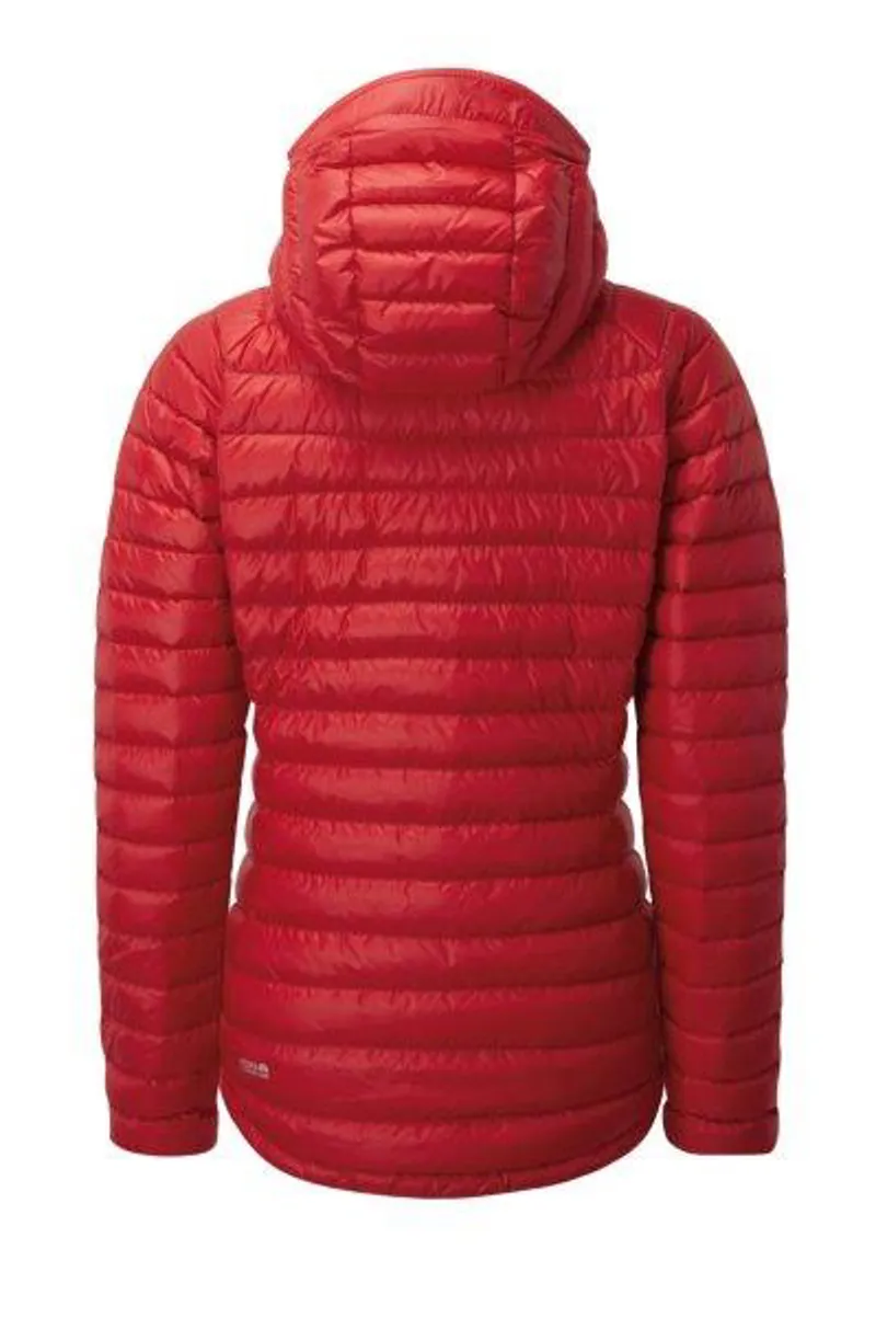 Rab Microlight Alpine Womens Hooded Down Jacket in Ruby/Crimson-1