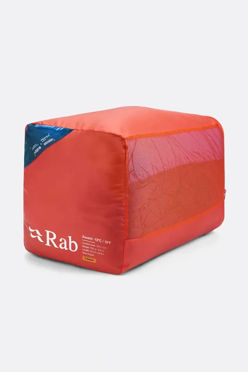 Rab Ascent -12c Down Sleeping Bag in Tempest Blue/Maya Blue-3