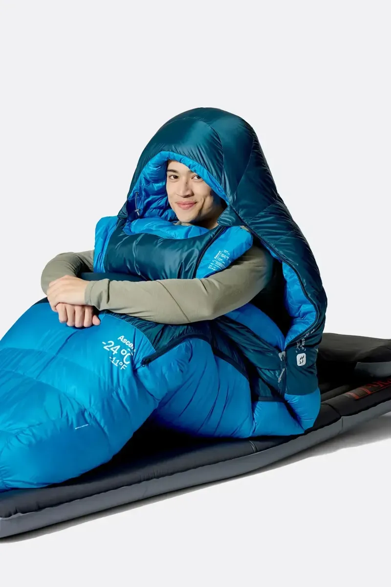 Rab Ascent -18c Down Sleeping Bag in Tempest Blue/Maya Blue-8