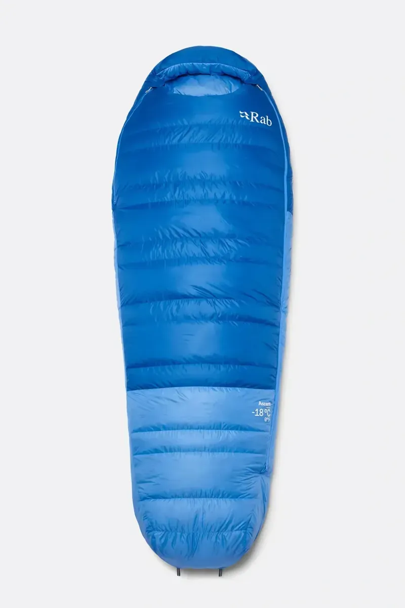 Rab Women's Ascent -18c Down Sleeping Bag in Dark Bluebird/Bluebird