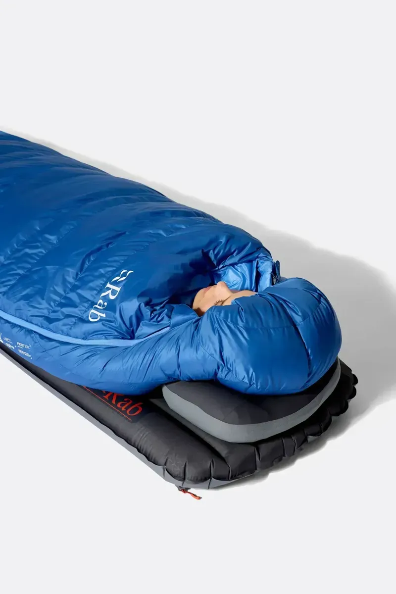 Rab Women's Ascent -18c Down Sleeping Bag in Dark Bluebird/Bluebird-10