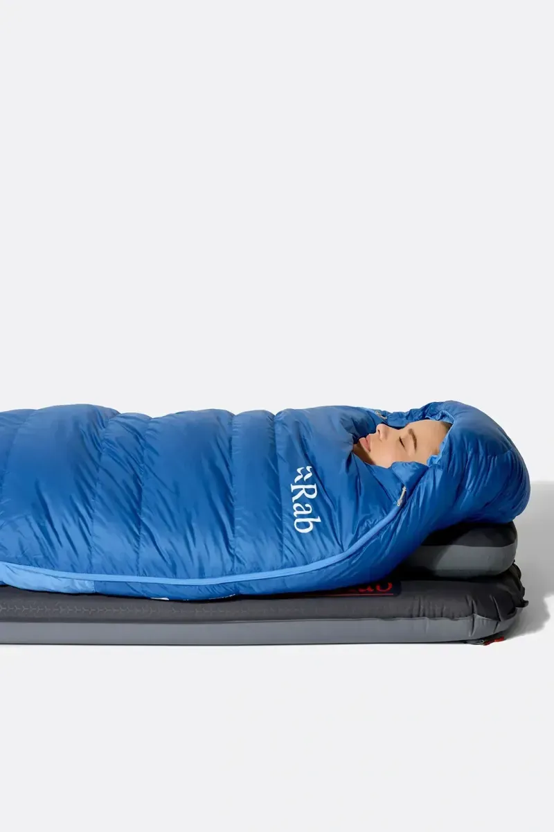 Rab Women's Ascent -18c Down Sleeping Bag in Dark Bluebird/Bluebird-11