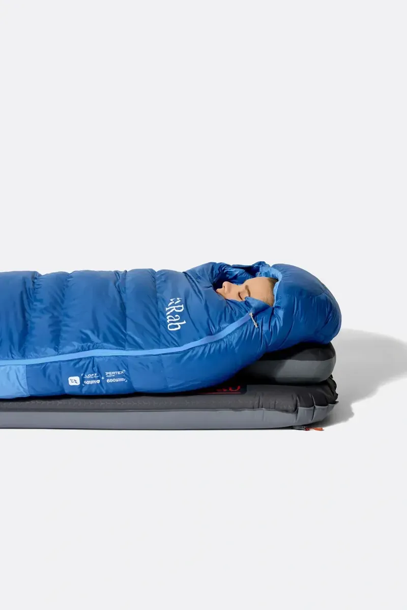 Rab Women's Ascent -18c Down Sleeping Bag in Dark Bluebird/Bluebird-12