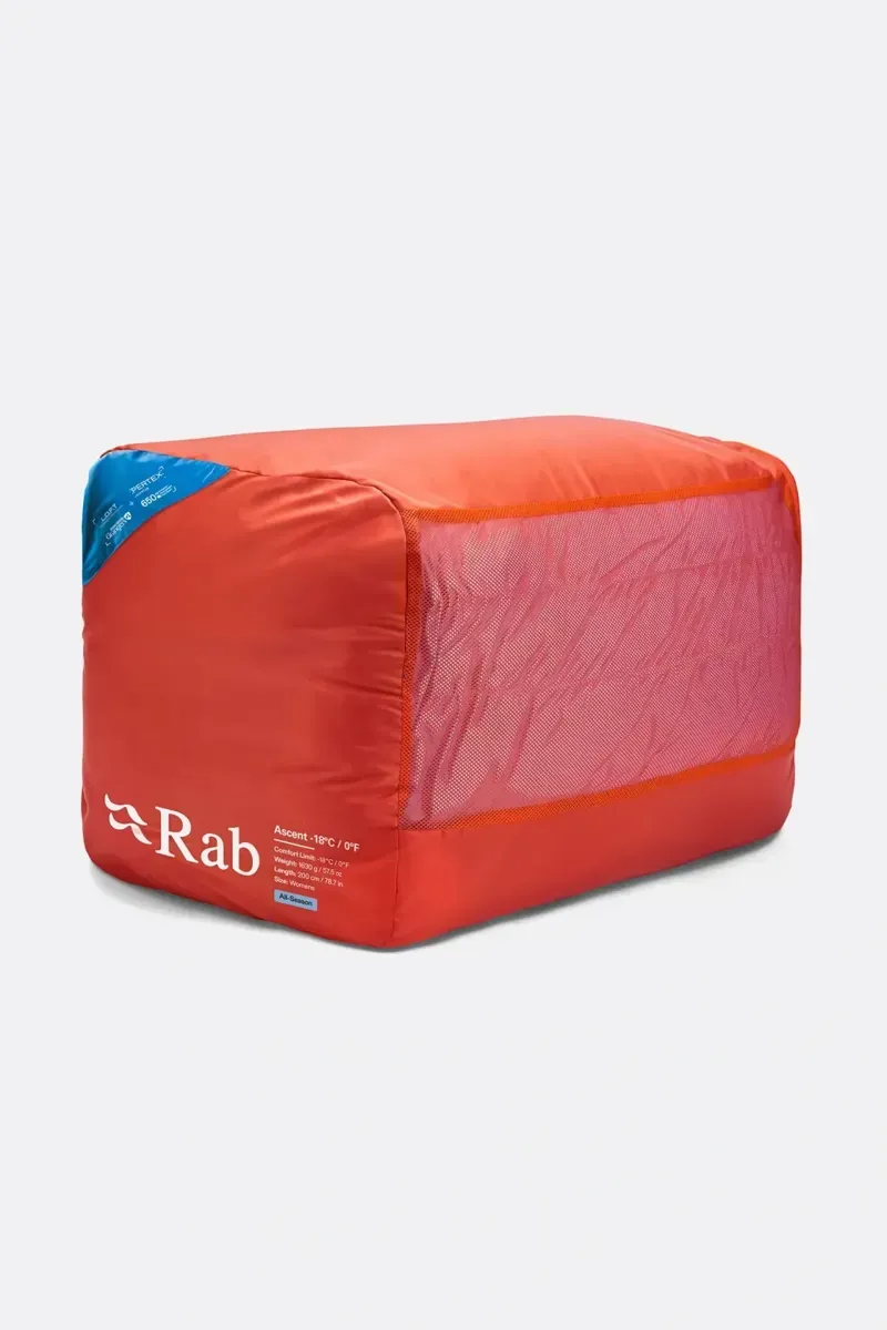 Rab Women's Ascent -18c Down Sleeping Bag in Dark Bluebird/Bluebird-2