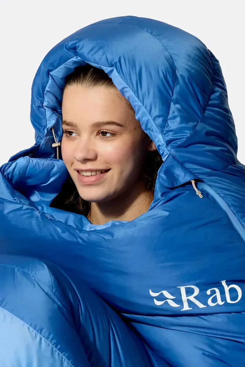 Rab Women's Ascent -6c Down Sleeping Bag in Dark Bluebird/Bluebird-10