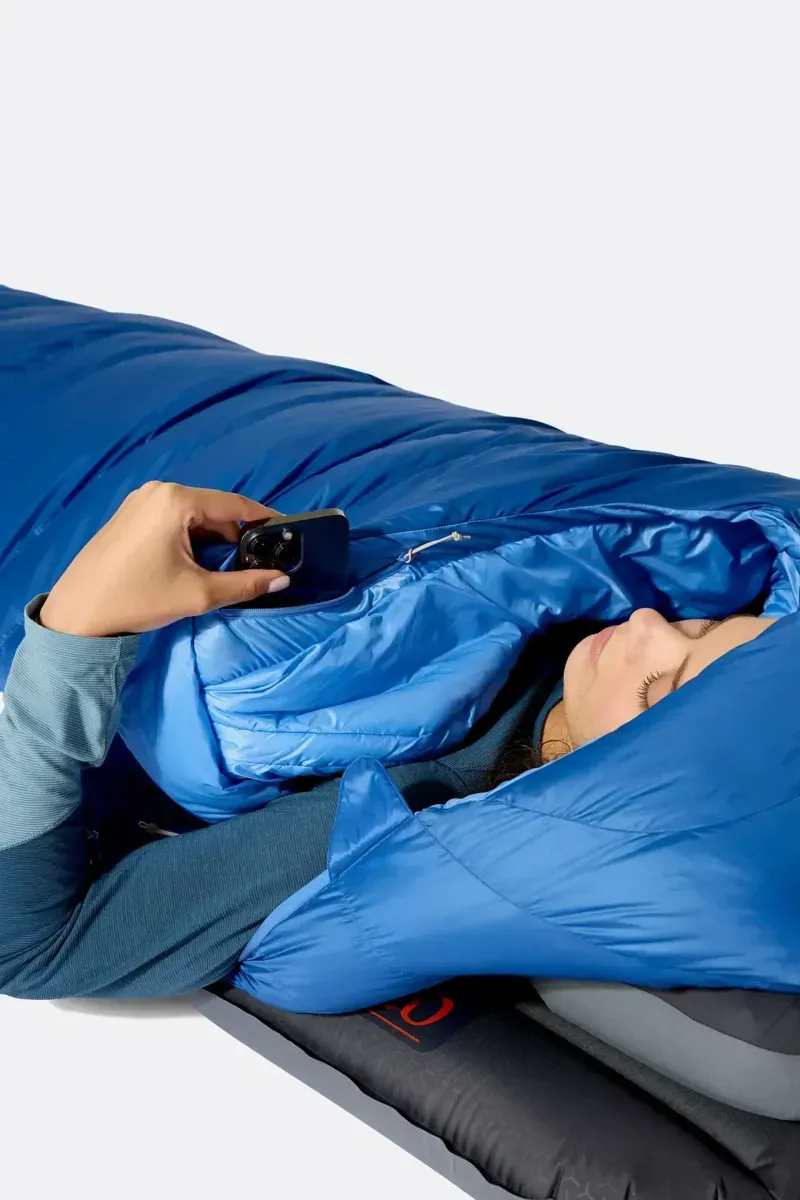 Rab Women's Ascent -6c Down Sleeping Bag in Dark Bluebird/Bluebird-11