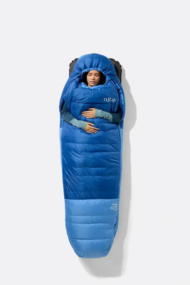 Rab Women's Ascent -6c Down Sleeping Bag in Dark Bluebird/Bluebird-5