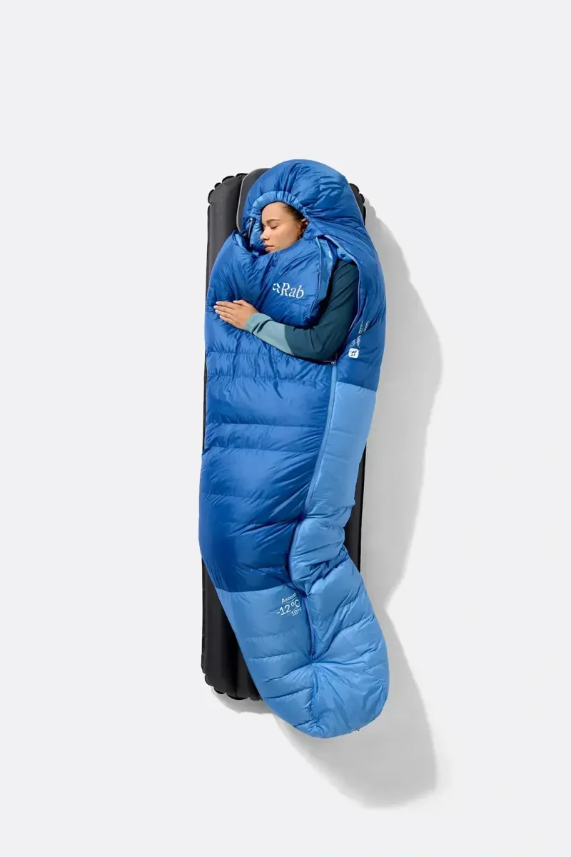 Rab Women's Ascent -6c Down Sleeping Bag in Dark Bluebird/Bluebird-6
