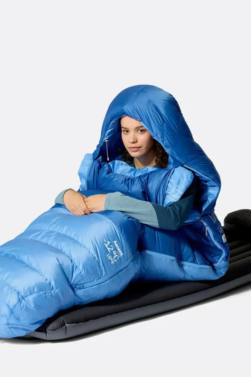 Rab Women's Ascent -6c Down Sleeping Bag in Dark Bluebird/Bluebird-9