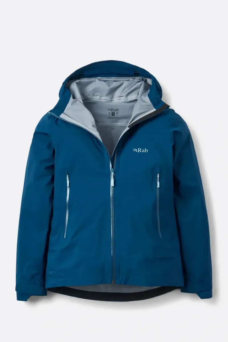 Rab Women's Firewall Light Waterproof Jacket in Tempest Blue