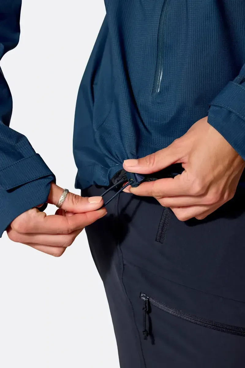 Rab Women's Firewall Light Waterproof Jacket in Tempest Blue-10