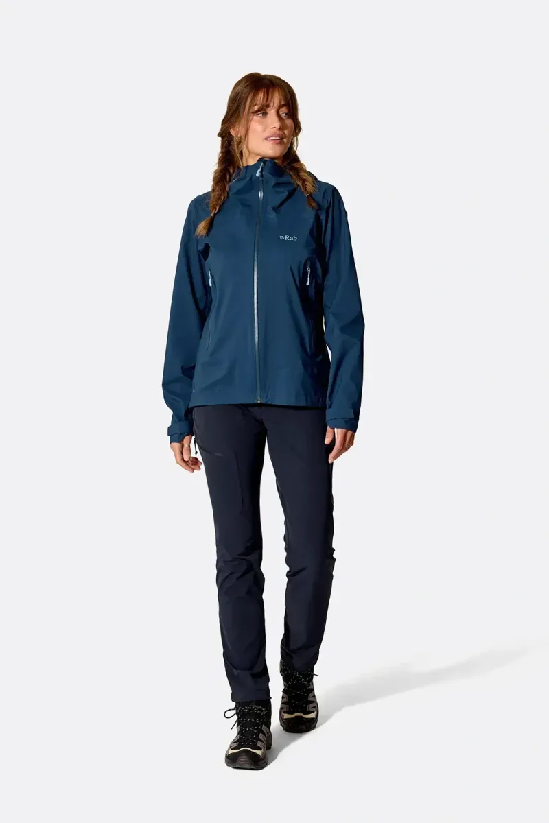 Rab Women's Firewall Light Waterproof Jacket in Tempest Blue-3