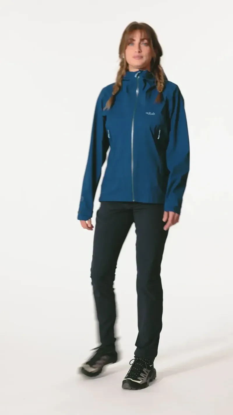 Rab Women's Firewall Light Waterproof Jacket in Tempest Blue-5