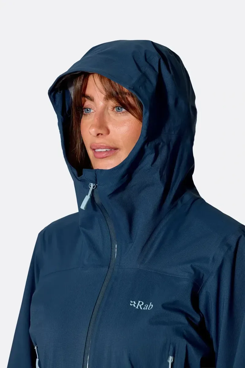 Rab Women's Firewall Light Waterproof Jacket in Tempest Blue-6