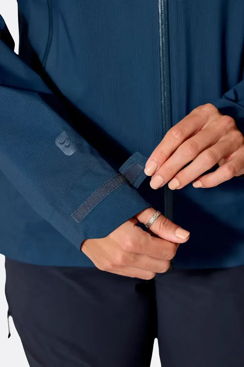 Rab Women's Firewall Light Waterproof Jacket in Tempest Blue-9