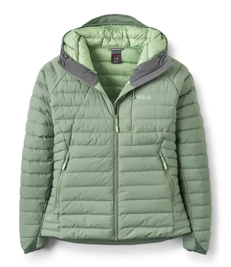 Rab Microlight Windstopper Down Women's Jacket in Dark Fig Green