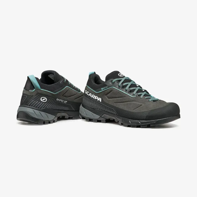 Scarpa Rapid XT GTX Womens Trail Running Shoe in Shark/Aqua-3