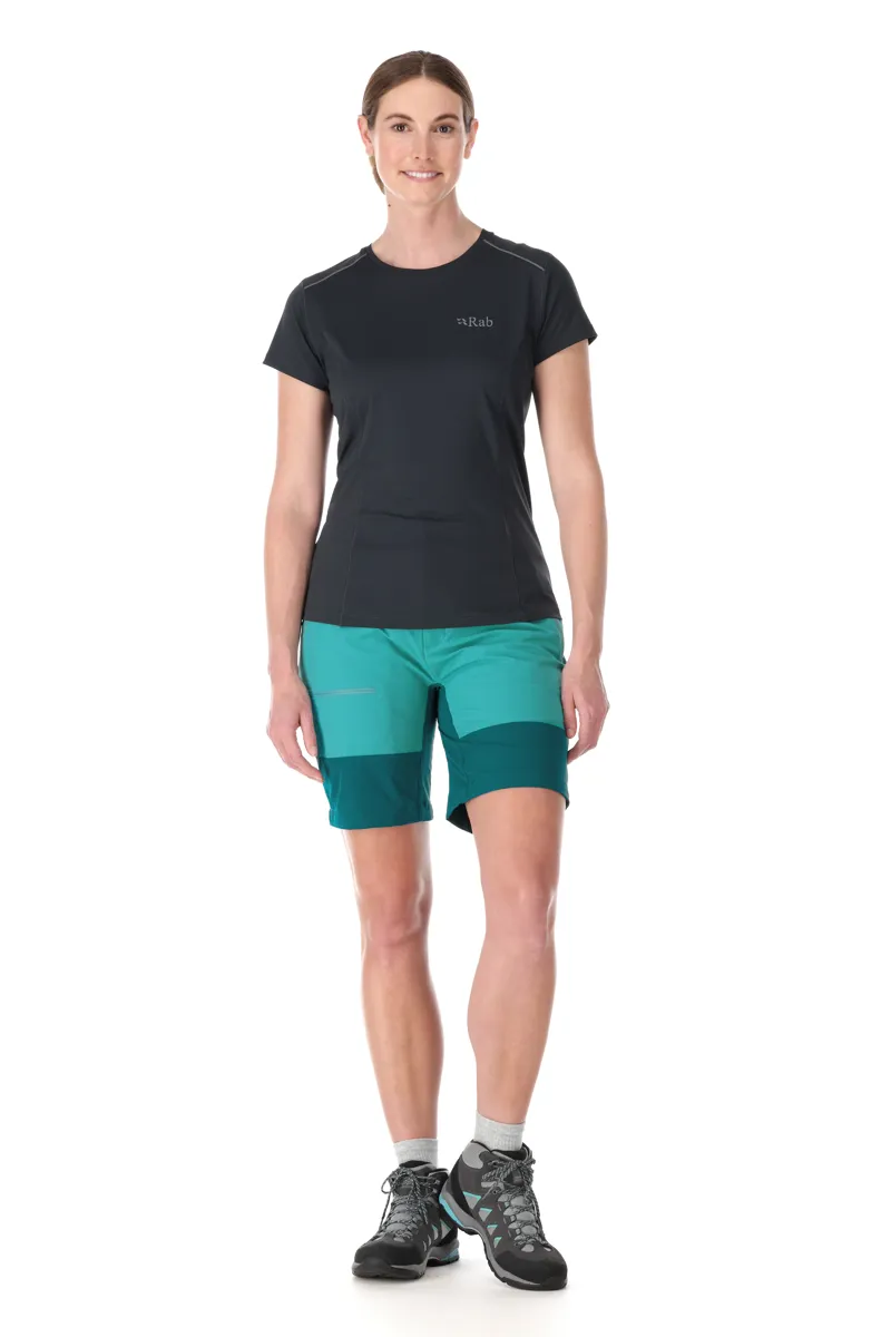 Rab Women's Torque Mountain Shorts in Storm Green/Saga Green-3